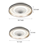 Nordic Round Circles Led Invisible Flush Mount Ceiling Fan Light
