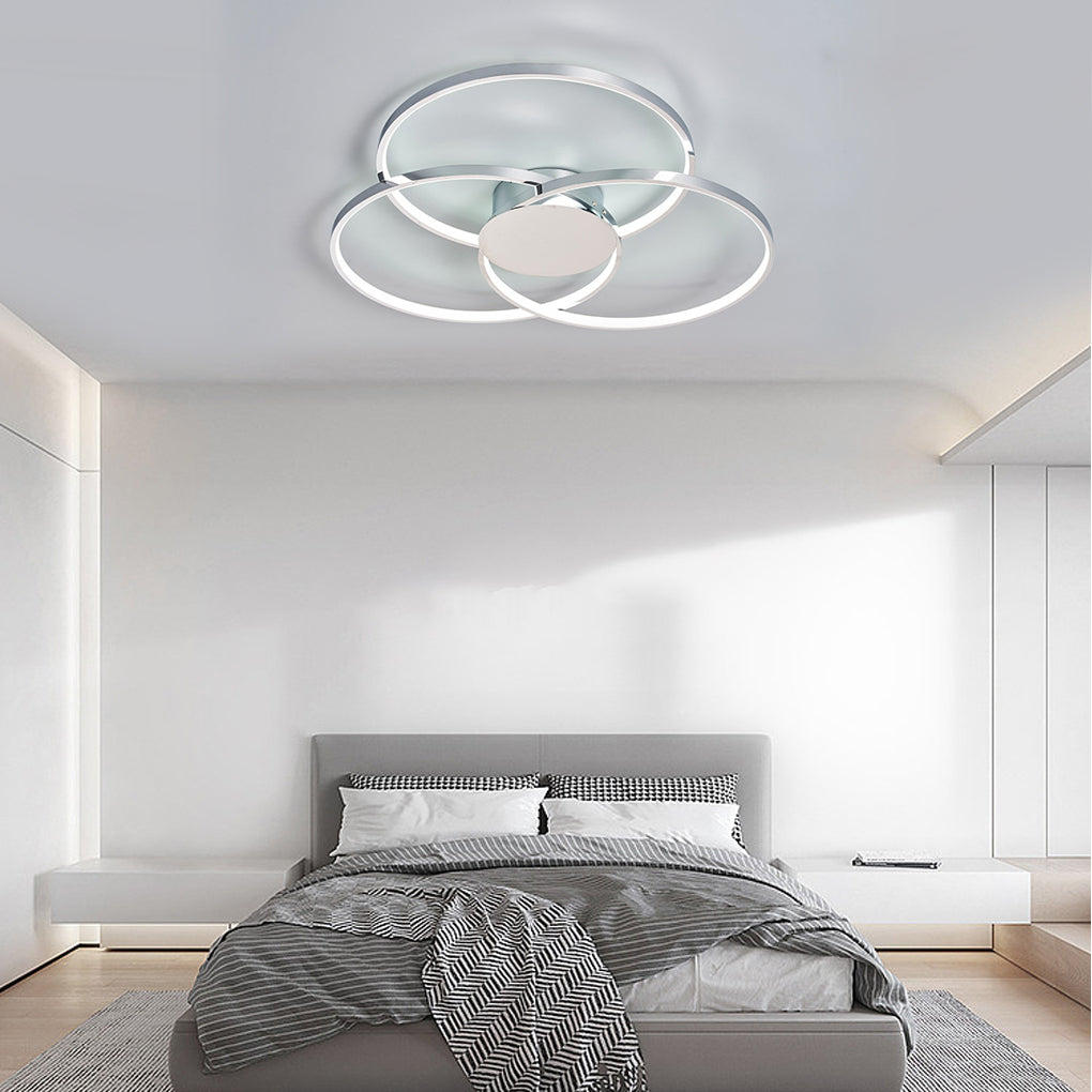 Aurelia Trio Ring LED Ceiling Light – Modern Nordic Semi Flush Mount