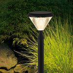 Ribbed Solar LED Outdoor Lantern in Matte Black