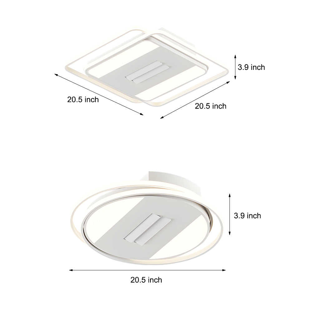 Square Round Stepless Dimming Led Mute White Modern Bladeless Ceiling Fans Li002758