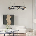 Ring Led Pendant With Smoke Gray Glass Shades