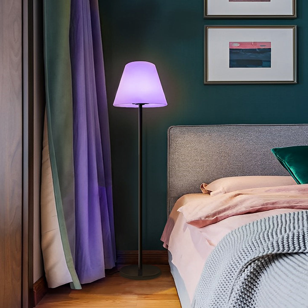 Modern Intelligent Led Metal And Shaded Floor Lamp