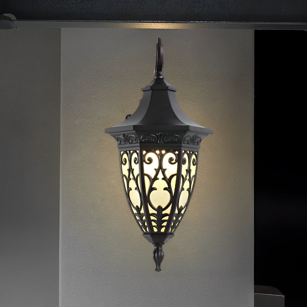Vintage Flower Pattern Solar Wall Lamp Ha083745