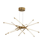 Modern Stepless Dimming Long Strip Sputnik Led Chandelier Gold Black Gold