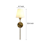 Modern 1 Light Black Gold Wall Sconce With White Linen Fabric Shade