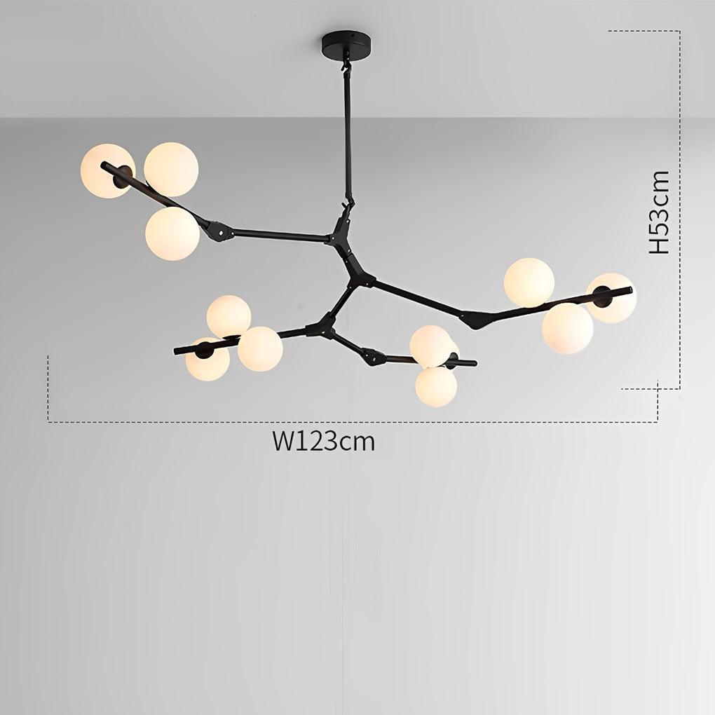Nordic Style Modern Minimalist Cluster Metal Glass Chandelier Black Gold Fixture