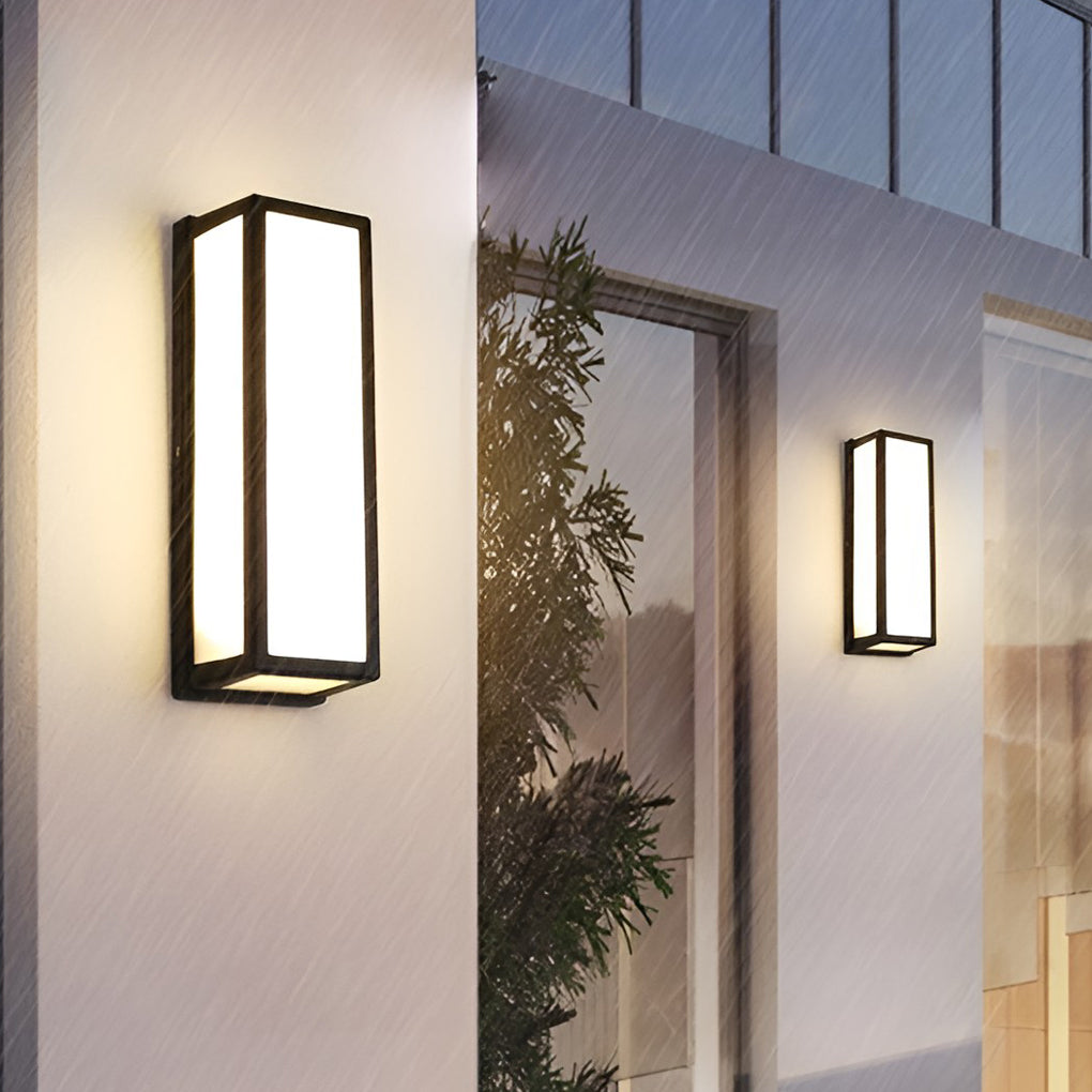 Modern Black Outdoor Wall Sconce with Motion Sensor and LED Illumination