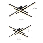 4 Light Modern Linear Parallax Ceiling Lamp Led Flush Mount Ceiling Light