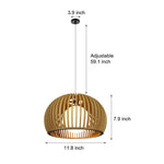 Hemispherical Wood Birdcage Glass Ball Shade Creative Modern Chandelier Li002752