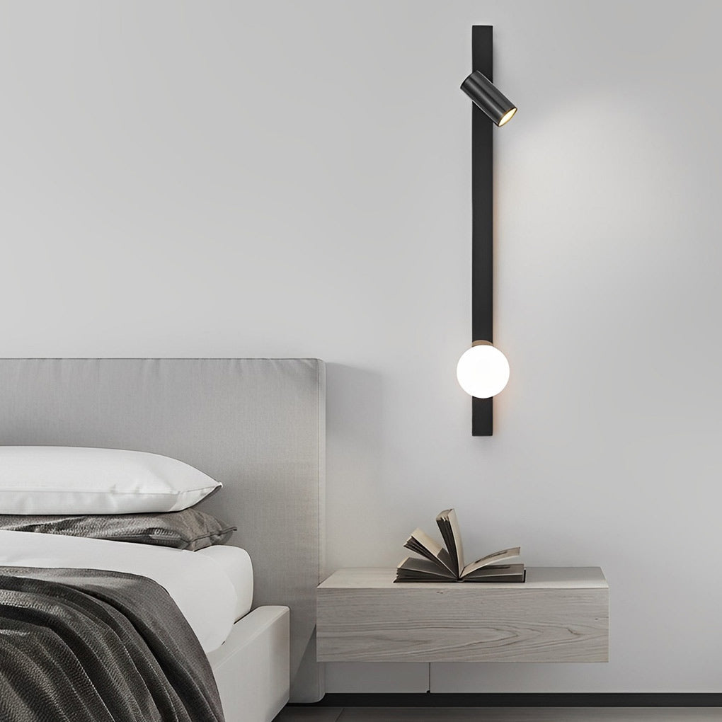 Modern Black and Gold LED Wall Sconce with Adjustable Spotlight