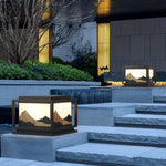 Square Mountain Scenery Solar Post Caps Lights Li002154