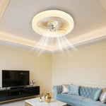 White Round Design Ceiling Fan With Led Lights