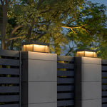 Square Led Hardwired Solar Outdoor Pier Mount Lantern Post Light Black