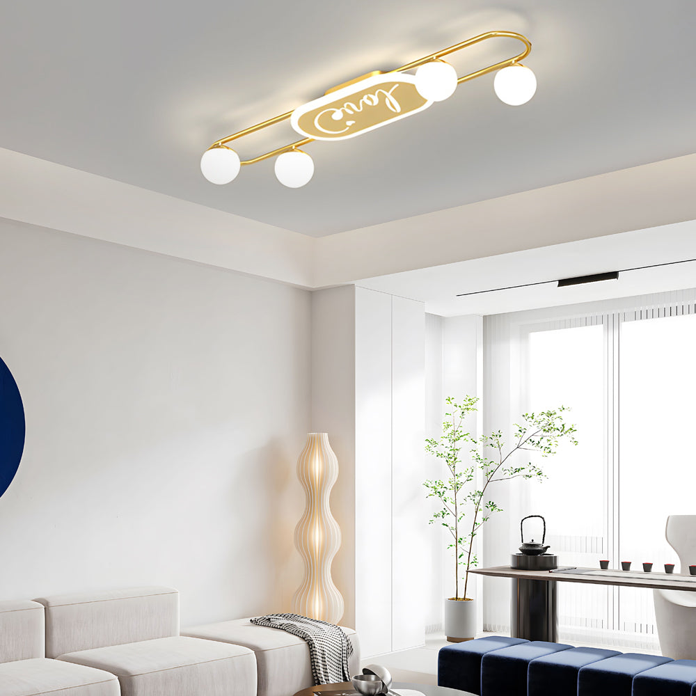 4 6 8 Round Acrylic Balls Three Step Dimming Modern Ceiling Light Fixture