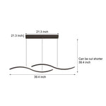 2 Wavy Line Led Dining Room Pendant Light 3 Step Dimming