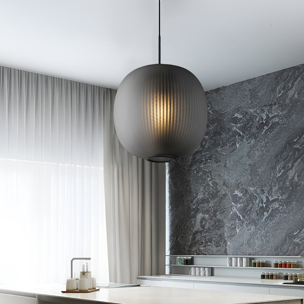 Round Lantern Shaped Glass Led Modern Pendant Light