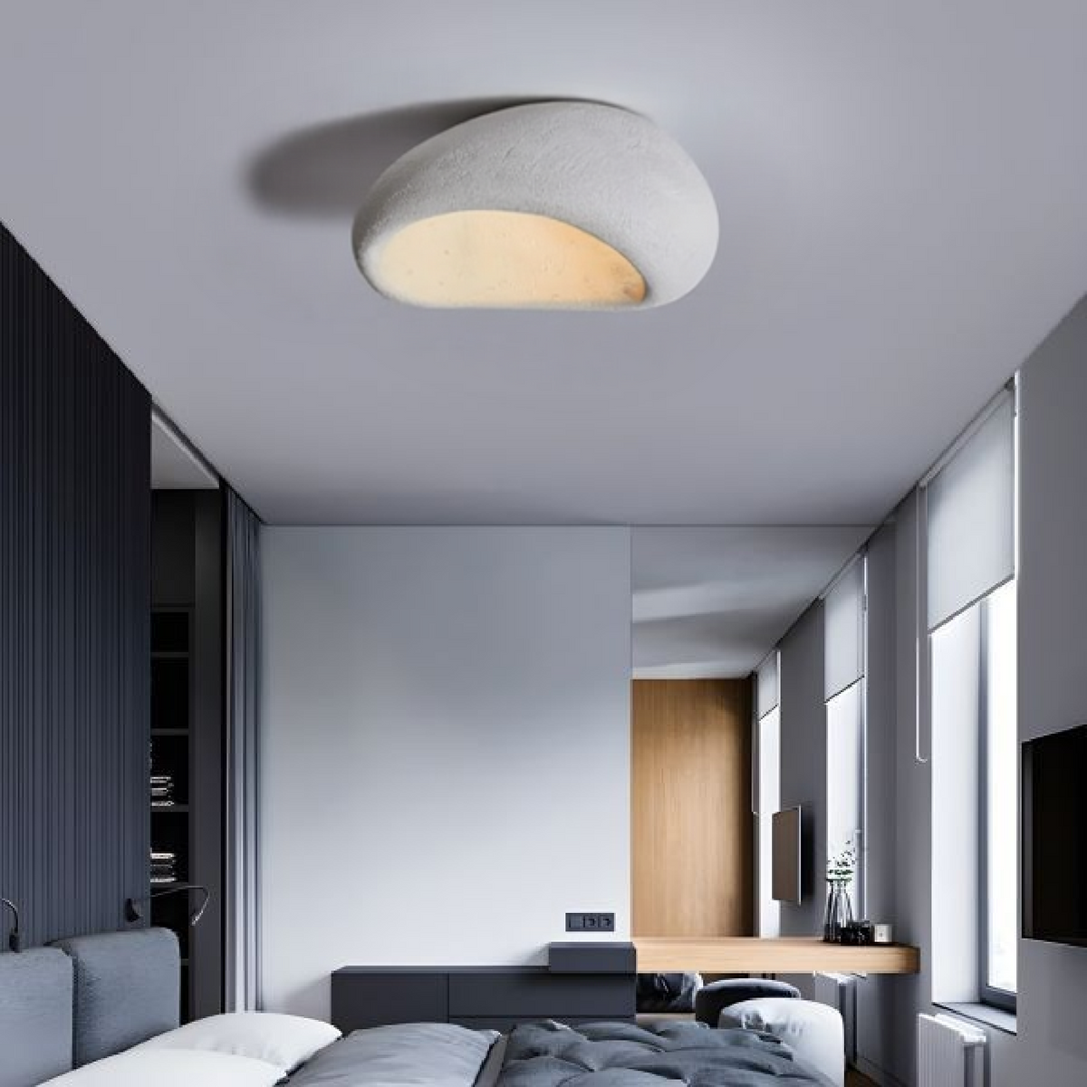 Moon Shaped Flushmount Ceiling Light