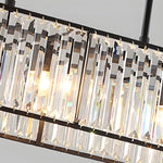 Long Rectangular Crystal 3 Step Dimming American Style Chandelier
