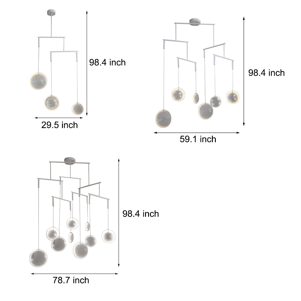 3 6 9 Light White Focus Led Chandelier