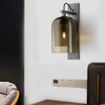 Glass Iron Nordic Plug In Wall Lamp