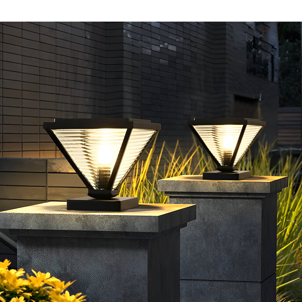 Geometric Shape Solar Fence Post Lights Li002413