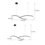 39 4 47 2 Wide Black White Wave Linear Led Pendant