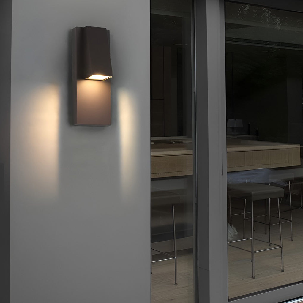 Rectangle Waterproof Led Black Outdoor Wall Lamp