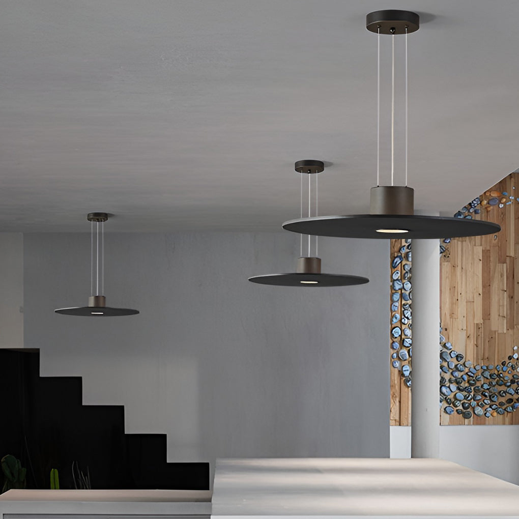 Round Plate Shaped Led Modern Pendant Light