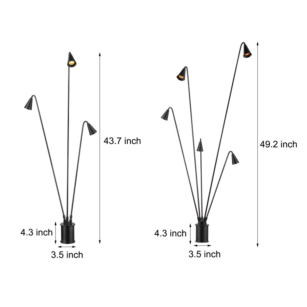 Classic Industrial Black Multi Head Led Floor Lamp