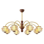 Solstice Bloom Chandelier — Amber Glass & Gold Modern Pendant Light