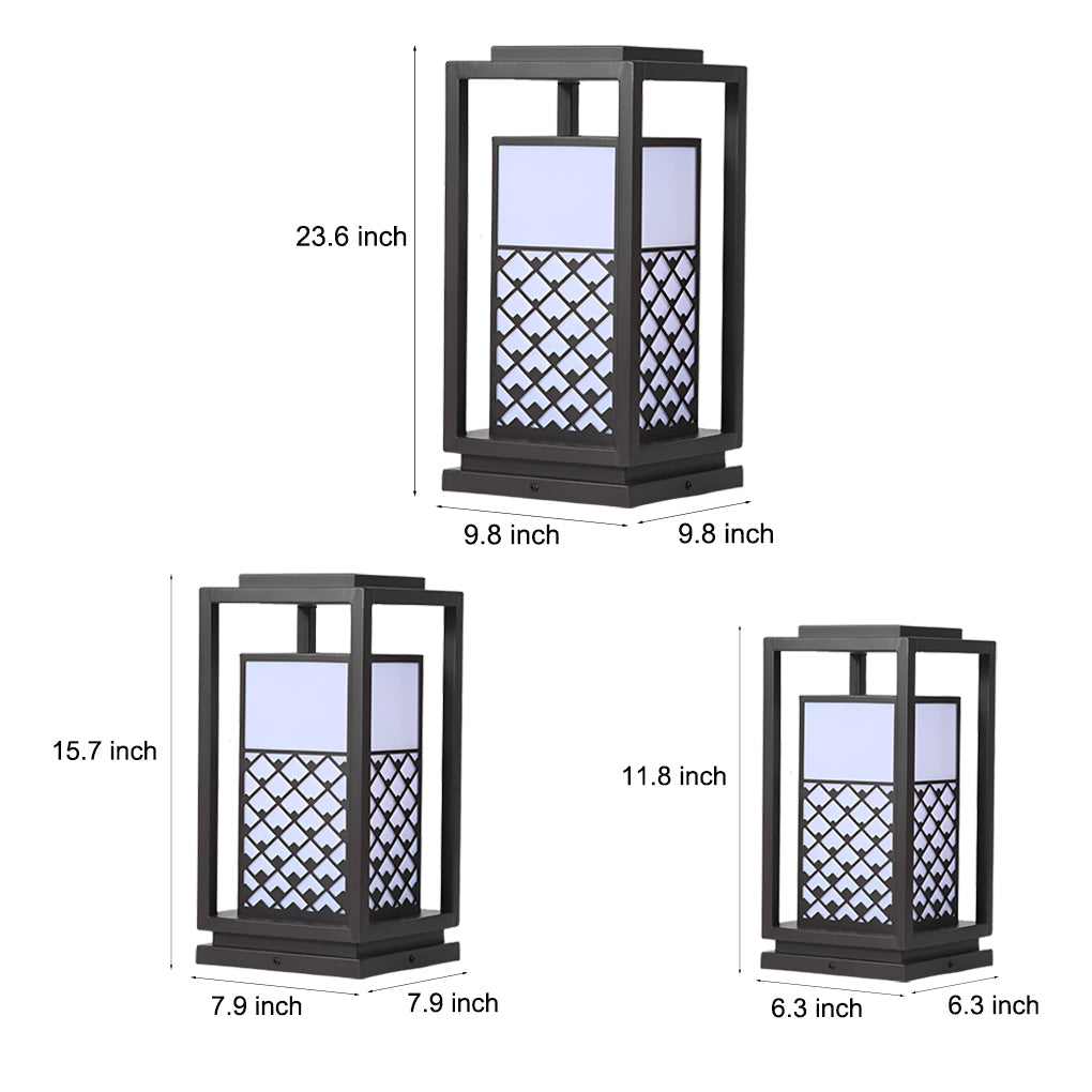 Retro Black Solar LED Pathway Lantern for Garden and Courtyard