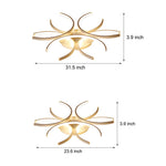 Simple Semi Circle Lines Flower Led Dimmable Modern Ceiling Light Fixture