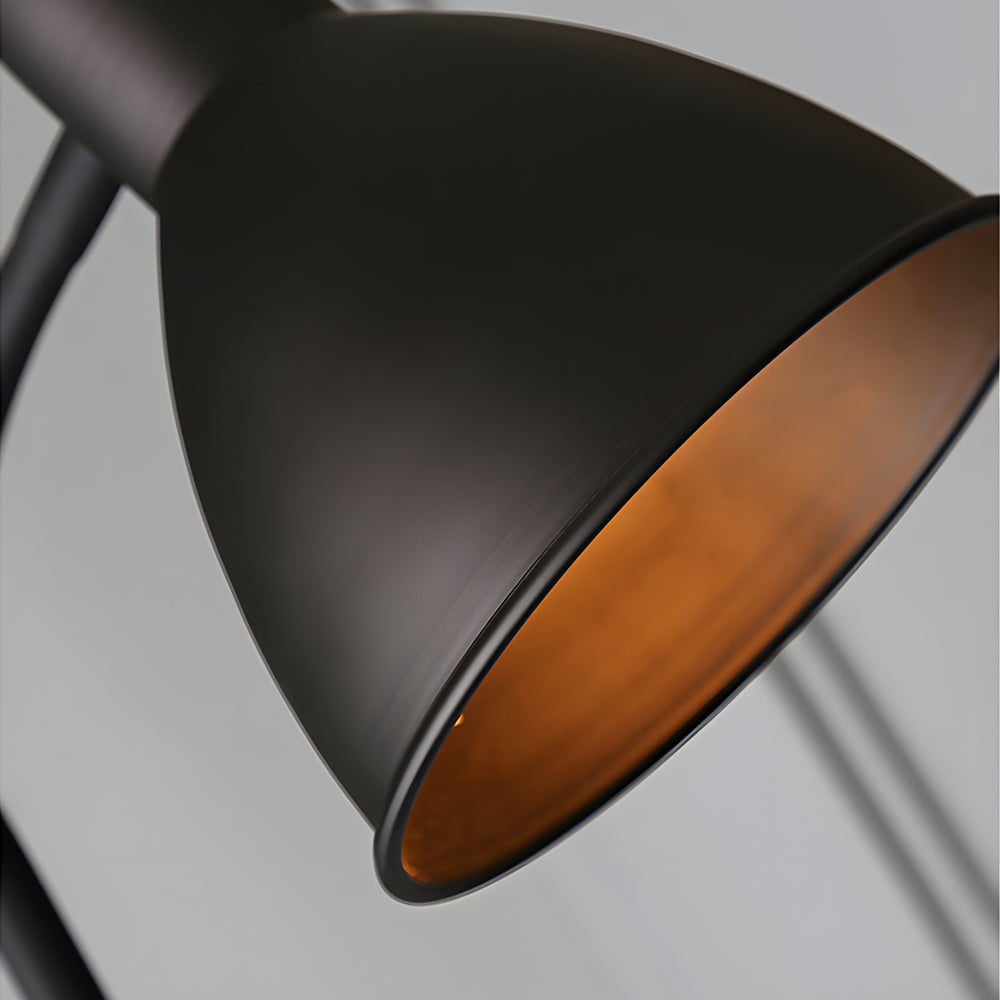 59 Inch Wood And Metal Arc Led Task Floor Lamp