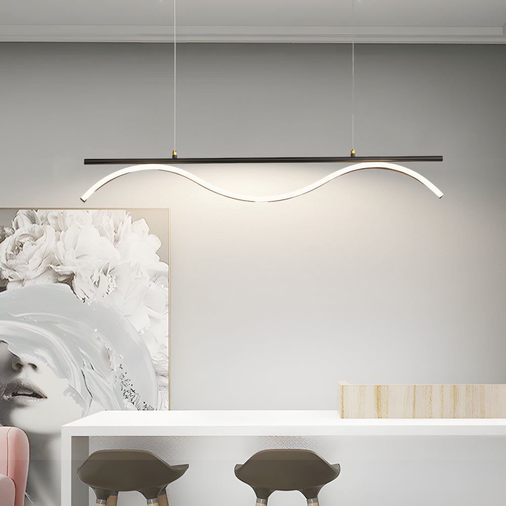 Linear Wave Design Led 1 Light Island Light 47 L