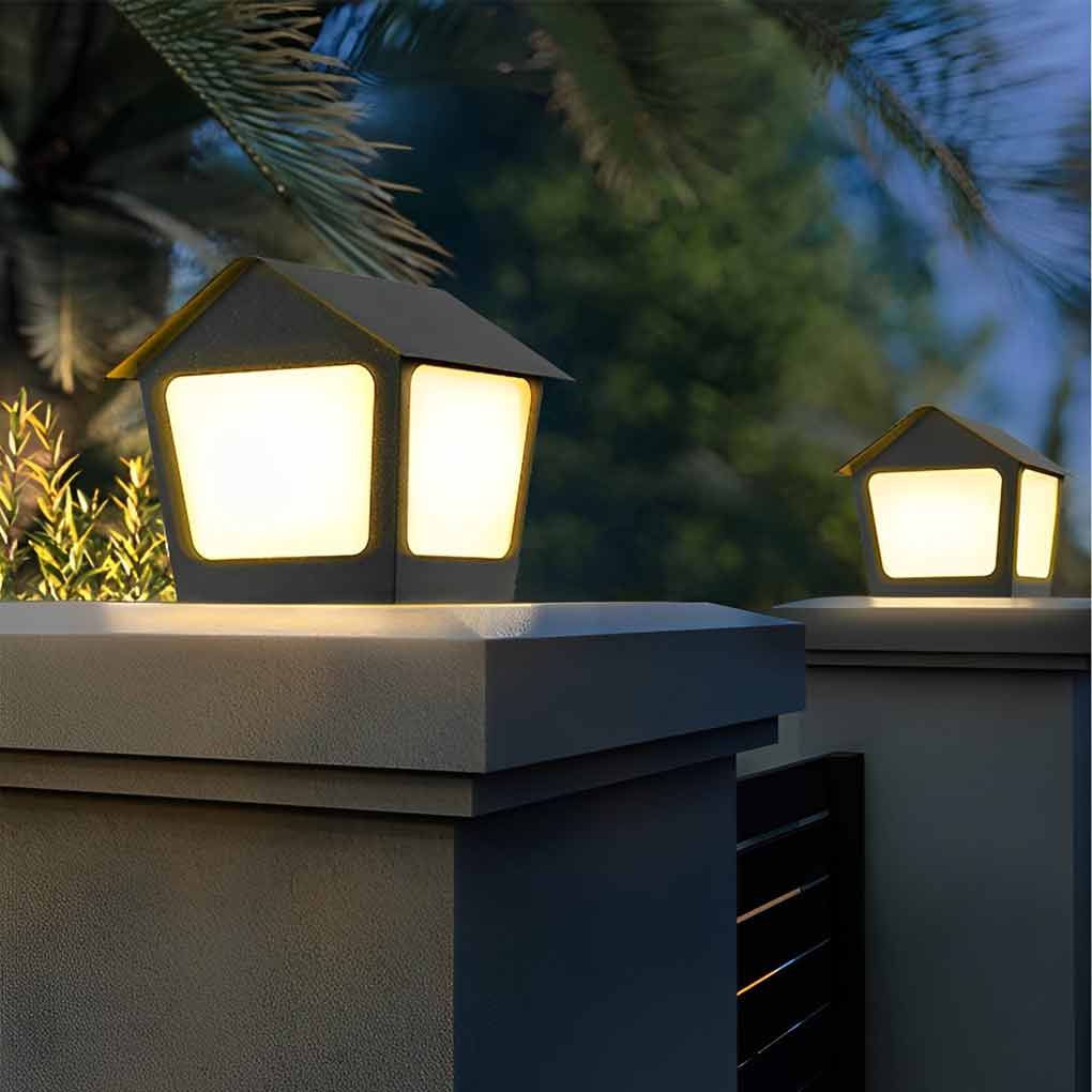 Cottage Shaped Modern Solar Fence Post Lights Li002306