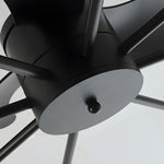 31 In Black Round Acrylic Ceiling Fan With Light And Remote 3 Blades