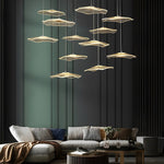 Lotus Leaves Led Staircase Chandelier Ha093921