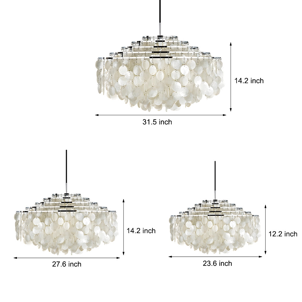 Seashell Discs Chandelier 39 4 Chain Length Pendant Lights
