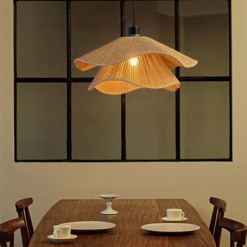Vintage Straw Hat Petal Chandelier
