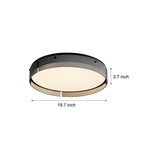 Round Ribbed Glass Led Flush Mount Ceiling Light