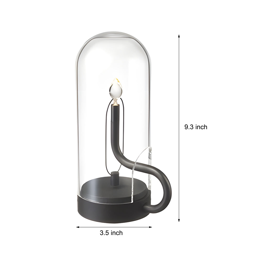 Glass Dome Hymn Accent Table Lamp Led Candle