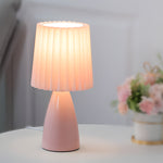 12 Inch Pleated Shade Glass Dimmable Table Lamp