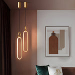 Minimalist Long Oval Rings 3 Step Dimming Led Copper Modern Pendant Lights Li002746