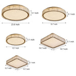 Crystal And Frosted Shade Luxury Round Square Flush Mount Ceiling Light