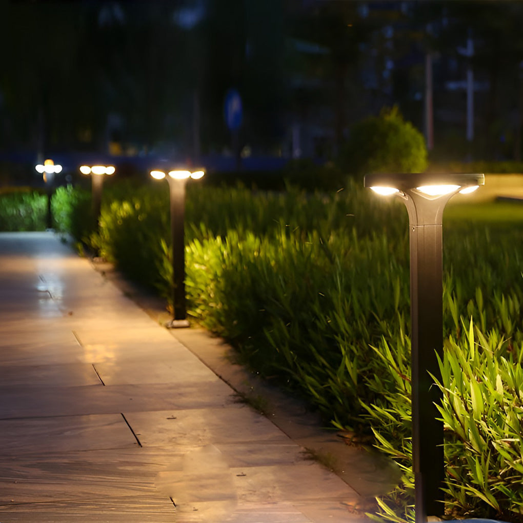 Modern 4-Light Square LED Outdoor Path Lights – Waterproof Landscape Lighting