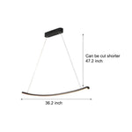 Modern Led Linear Arcing Pendant Lighting Matte Black Fixture For Dining Room Kitchen Island