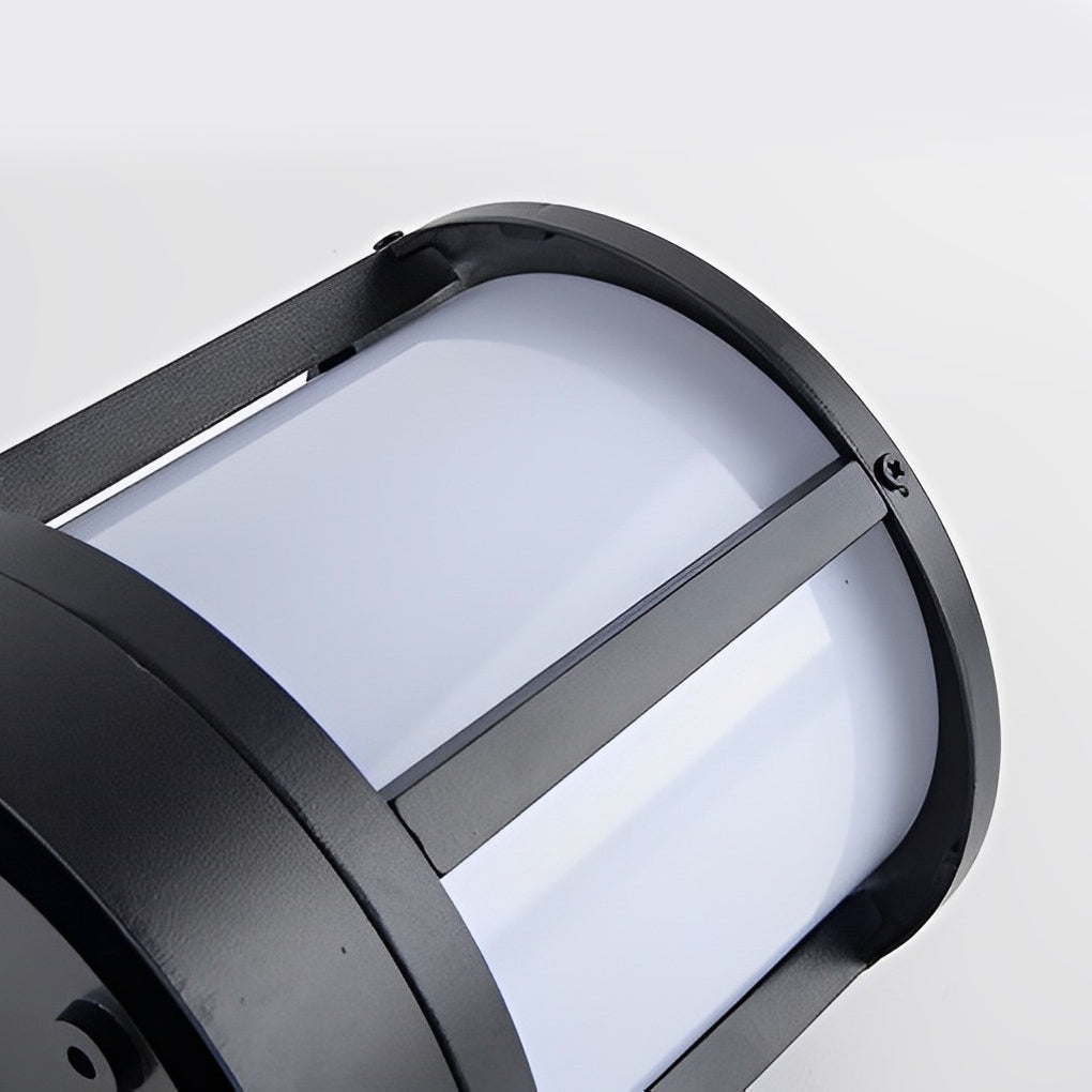Cylindrical Black Outdoor Fence Post Light Li002349