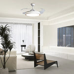 White Metal Remote Control Ceiling Fan With Light