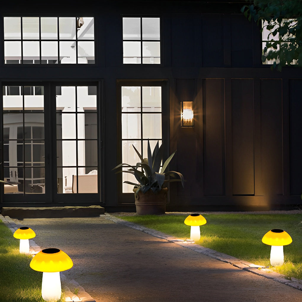 Mushroom Solar LED Lawn Light – Waterproof Garden & Pathway Illumination