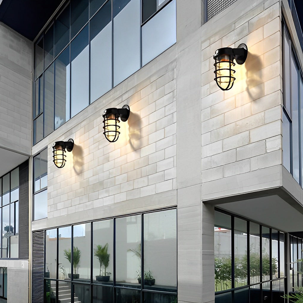 Retro Cage Shape Outdoor Wall Lamp Ha077313